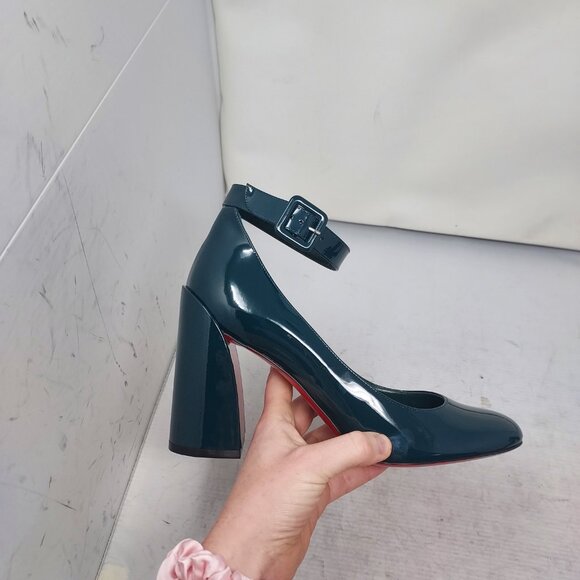Christian Louboutin So Sab Patent Dark Green Pump - Picture 3 of 11